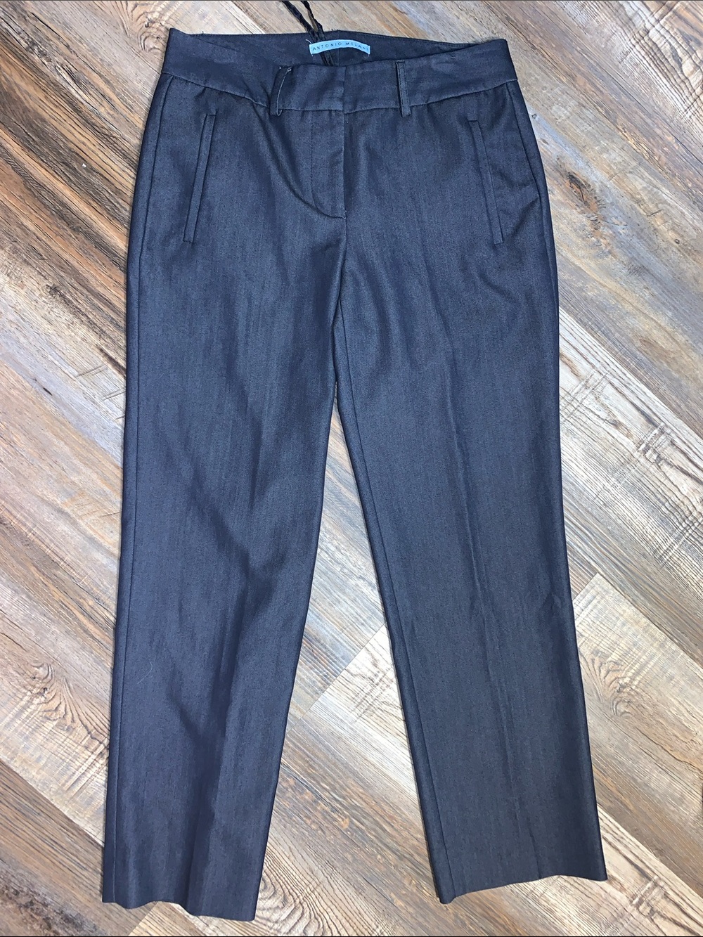 ANTONIO MELANI Black Tailored Straight-Leg Dress Trousers